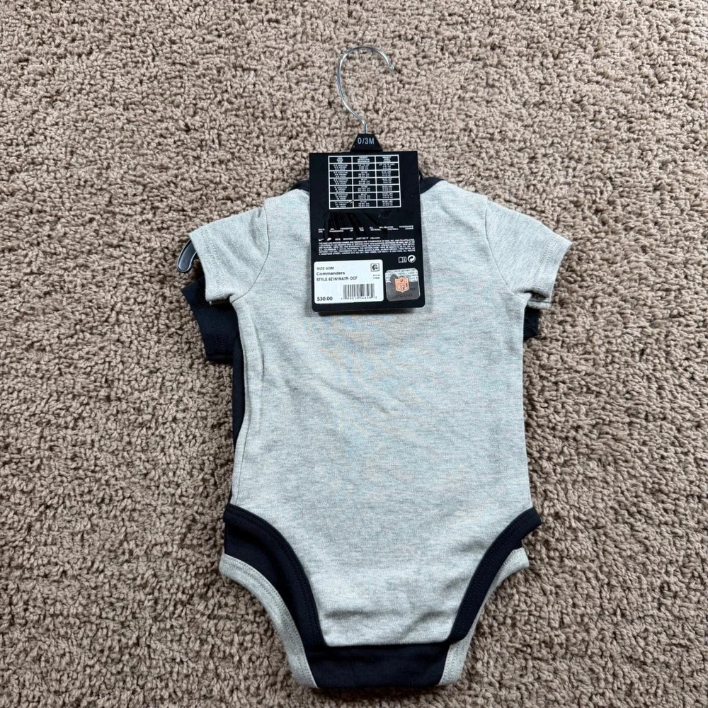 Nike NWT Washington Commanders NFL Baby onepiece Set 0-3M Bodysuit newborn black